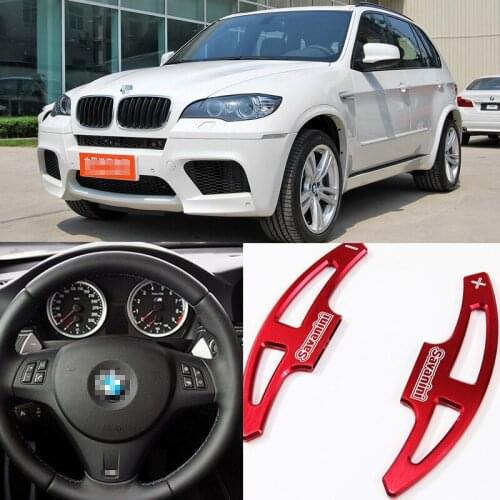 For BMW X5 M 2010-2013 2pcs Aluminum Steering Wheel DSG Shift Paddle Shifter Extension Car-styling