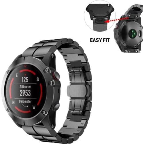 Genuine Stainless Steel Bracelet Quick Release Fit Band Strap For Garmin Fenix 5X GPS fenix3 / fenix3 HR Smart Watch 9.11