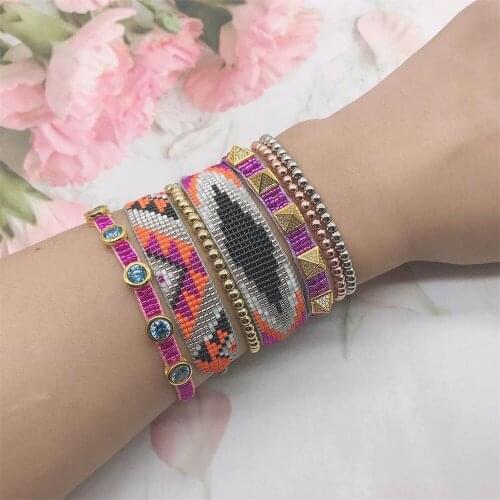 ZHONGVI MIYUKI Bracelet For Women Boho Rivet Zircon Jewelry Rainbow Bracelet Pulseras Mujer Moda Bohemian Gift Batch Wholesale