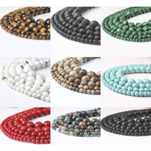 Natural jewelry 4 / 6 / 8 / 10 / 12mm Natural stone Loose beads series suitable for DIY bracelet necklace accessories