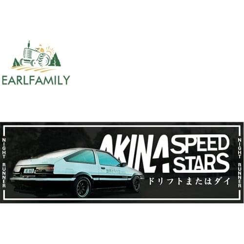 EARLFAMILY 13cm x 4.6cm For Akina Speed Star Windshield Decal Funny Car Assessoires Stickers Surfboard Waterproof Car Styling