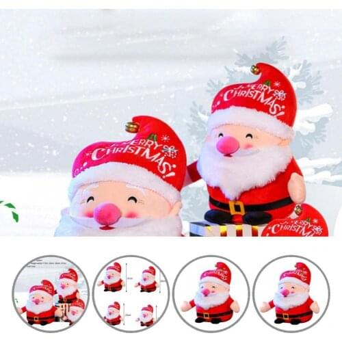 Exquisite Embroidery Colorful Red Santa Clause Plush Toy Full Filled Plush Toy Cute for Exhibition