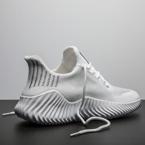 Mens Shoes Casual Sports Running Breathable Mesh Mens Outdoor Lightweight Jogging Non-slip White Sneakers Large Size 39-48
