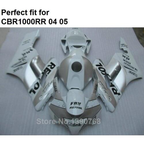 Top sale motorcycle fairing kit for Honda CBR1000RR 2004 2005 white silver fairings CBR 1000RR 04 05 SV19