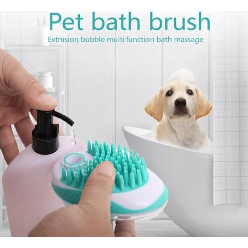 Pet Dog Shampoo Massager Brush Cat Massage Comb Grooming Scrubber Shower Brush for Bathing Short Hair Soft Silicone Brushes