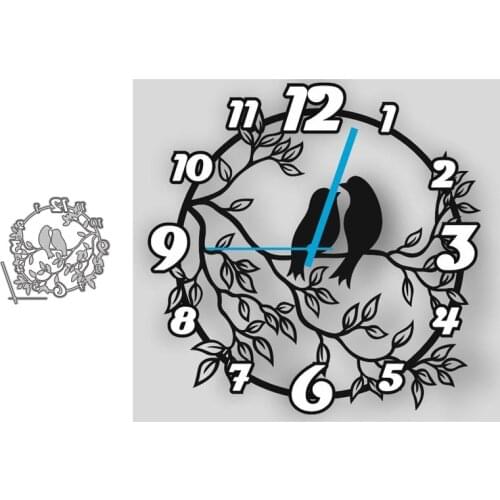 Metal Cutting Dies Bird and clock Scrapbook Carving Paper Card Stamping Mold New Diy 2021