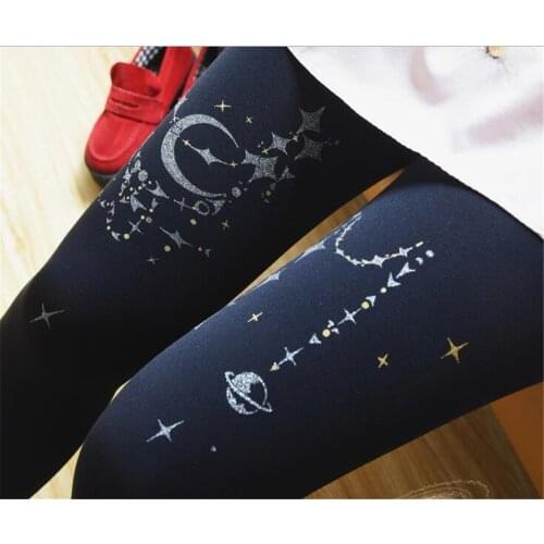 Sweet Girl Lolita stockings pants tights Gothic printed constellation Pantyhose D069