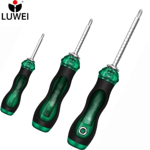 1pc LUWEI Multi-Functional Phillips & Slotted 2 sockets in 1 Screwdriver/ Size Option 4" / 5"/ 6" Magnetic