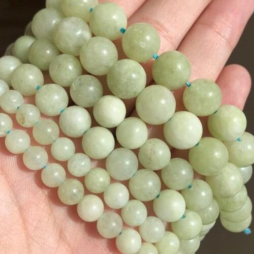 6 8 10mm Light Green Angelite Jades Stone Beads Natural Round Loose Spacer Beads For Jewelry Making DIY Bracelet Accessories 15