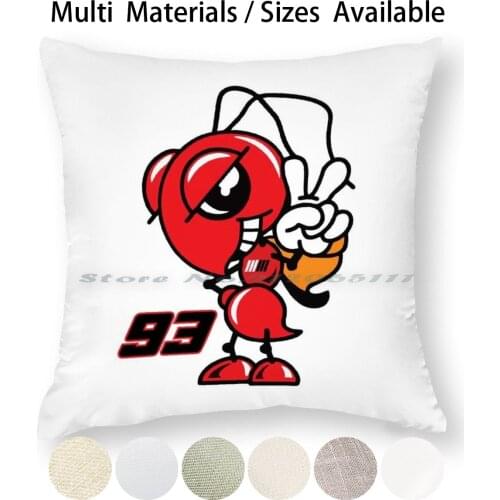 Ant Of Cervera Number 93 Pillow Case Throw Pillow Cover Cotton Linen Flax Helmet Motorbike Motorcycle Racing Racer Bike