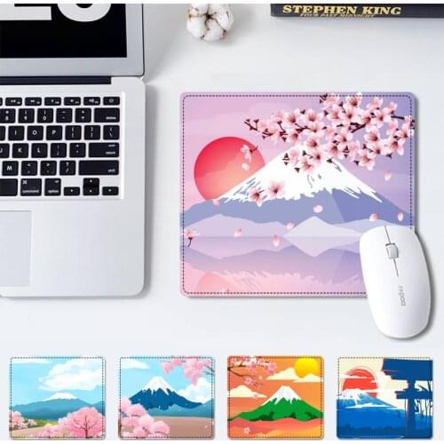 Non-slip Japan Mount Fuji office Pad Small Pads Family Laptop Gamer Rubber Mouse Mat MousePad Desk Gaming Mousepad Cup Mat