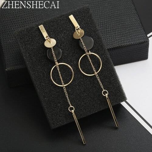 New Fashion Circle Dangle Earrings Hanging Metal long Pendientes round earring for women Temperament geometric ear jewelry gift