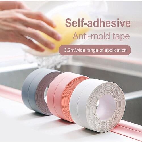 Kitchen Sink Waterproof Sticker Self-Adhesive Tape Anti-mold Bathroom Countertop Toilet Gap Decorative Tape Sealing Strip