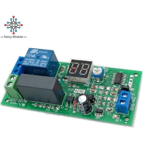AC 220V Delay Relay Module 500K Timer Delay Relay Switch Turn Off Board 0Seconds-99 Minutes Digital Display Delay Relay Module