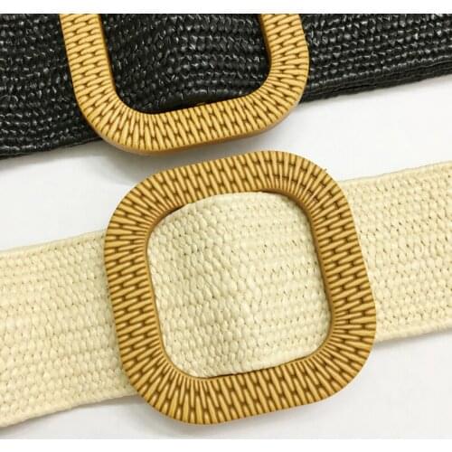 Women Belt lady waist seal beautiful pattern buckle Holiday Style Decorative Elastic Skirt Shirt FashioncollocationWoven Wide