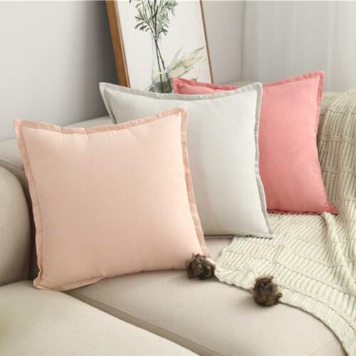 Cilected Nordic Luxury Cushion Covers 1Pc Suede Square Pillow Covers Decorative Solid Throw Pillows Cover For Sofa 45*45/60*60Cm