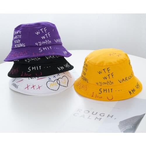 Kid Panama Fisherman Hat Boys Girls Summer Fisherman Hat Printed Yellow Hat Bob Hat Hip Hop Goros Fishing Letter Fisherman Hat