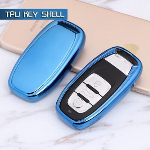 Blue Soft Protective key Case Shell Cover for Audi A3 A4 A5 S4 S5 Q3 Q5 Quattro