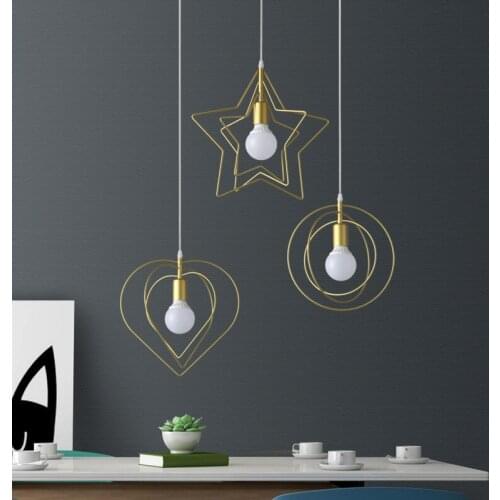 LED Modern Pendant Lights Golden E27 Hanging Lamp Living Room Bedroom Decoration Pendant Lamps Indoor Lighting Kitchen Fixtures