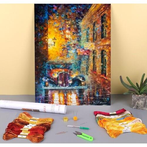 Vintage Car Printed Canvas 11CT Cross-Stitch Set Embroidery DMC Threads Knitting Sewing Needlework Painting Jewelry Package