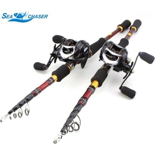 High Quality combination Set 1.8M-2.7M carbon lure rod Casting Rods and Casting Reels Fishing Set Travel Tackle fishing rod