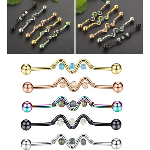 5pcs/Set Stainless Steel Earring for Women, Straight Barbells Jewleries Jewelry Silver Rose Gold Black