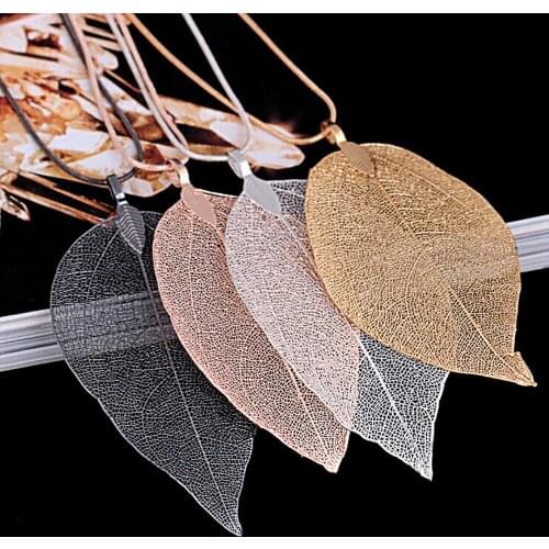 Womens Leaf Leaf Sweater Pendant Necklace Multicolor Leaf Pendant Necklace Womens Long Chain Holiday Gift бижутерия #40