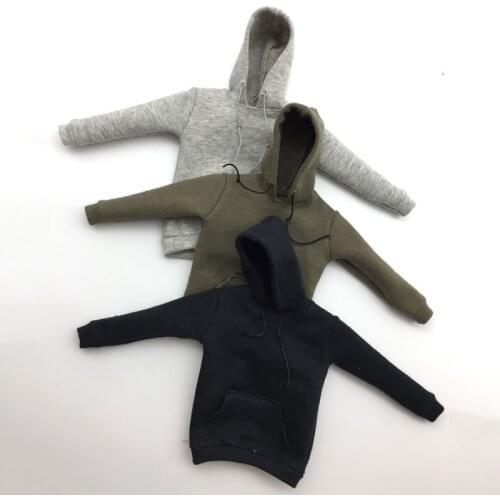 1/6 Scale Boy Male Fashion Casual Top Closing Men Hooded Sweater Clothes for 12'' Action Figure Body Doll Toy