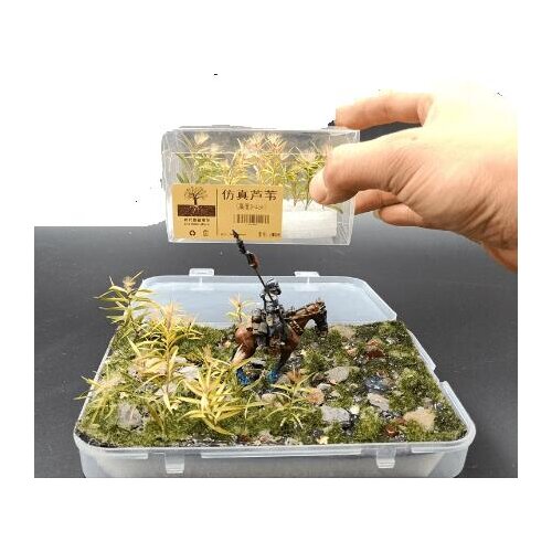 1box 15pcs simulation reed grass military model war chess platform diy scene sand table system for Scenario model