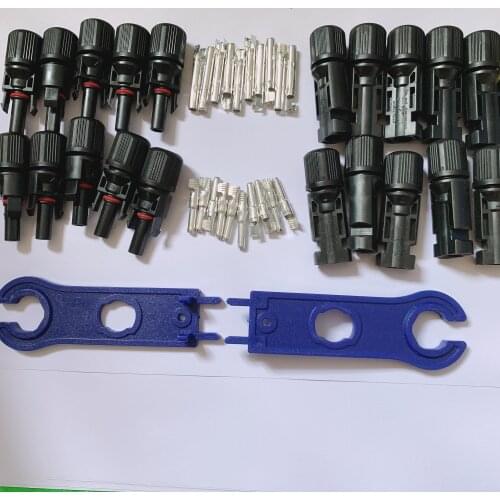 10 pairs x solar connector + 1 pair Spanner male female use for 2.5mm2/4mm2/6mm2 solar Cable Solar Panel branch series Connect