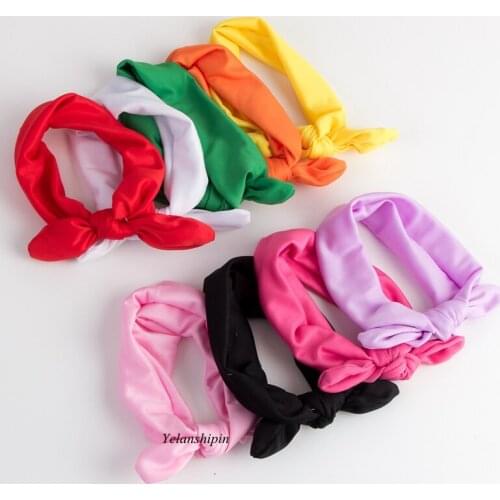 10pcs/lot Fashion Knotted Head Wraps Headbands For Girls Turban Newborn knit Cat Ears Headband For Hair Accessories DIY Supplies