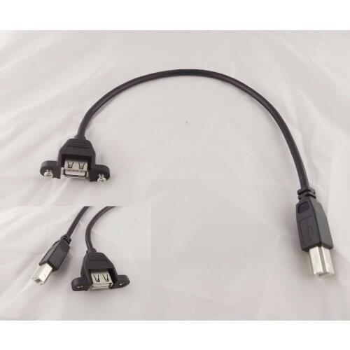 10pcs USB 2.0 A Female Socket Panel Mount To USB B Male Plug Extension Cable 30cm/50cm/1m