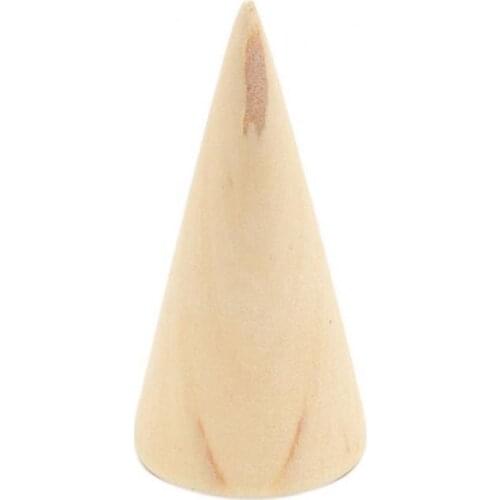 3Pcs Simple Fashion Wooden Cone Display Stand Holder Jewelry Ring Pendant Showing Stand Jewelry Display Stand