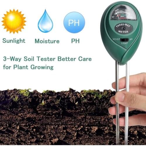 3 in 1 Soil Ph Meter Soil Tester PH Moisture Meter Temperature Sunlight Intensity Measurement Analysis Acidity Alkali