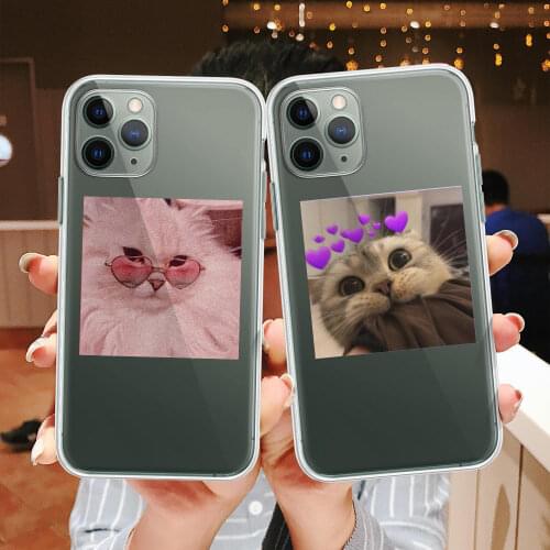 Cute Cat Phone Case for IPhone 12 11 Pro X XR XS MAX 8 7 6 Plus 5 SE for IPhone 12 mini Fashion Silicone Protective Sleeve