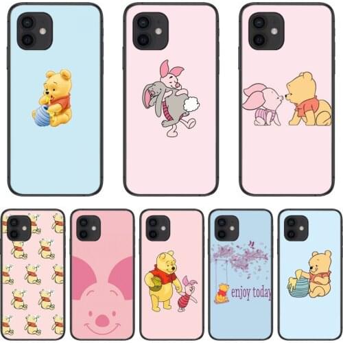 Pooh Bear Style Phone Case cover For iphone 12 pro max 11 8 7 6 s XR PLUS X XS SE 2020 mini black cell shell