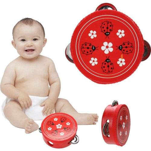 Children Kids Music Toys Educational Cartoon Mini Musical Tambourine Beat Instrument Hand Drum Baby Toys For Infrant Baby