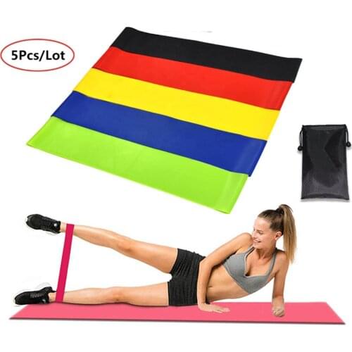 Exercise Band for Women Natural Latex Portable Yoga Resistance Loop Bands Pilates Workout Stretch Set 5pcs for Home Fitness