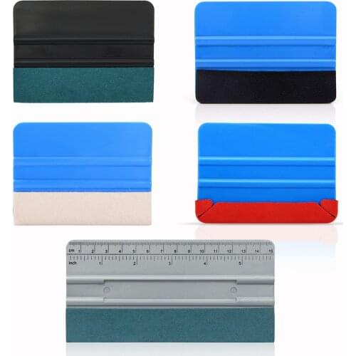 FOSHIO 5pcs Wrapping Tools Vinyl Squeegee No Scratch Scraper Carbon Fiber Film Sticker Install Car Wrap Window Tinting Kit Set