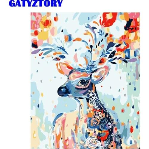 GATYZTORY Framed Painting By Numbers Kits For Adults Handmade Diy Gift 60x75cm Framed On Canvas Acrylic Paint Draw On Canvas