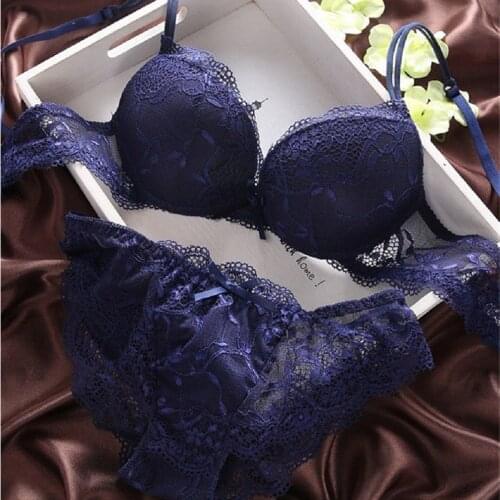 HIRIGIN Newest Womens Push Up Embroidery Sexy Lace Floral Bra Sets Panties Underwear 5 Colors