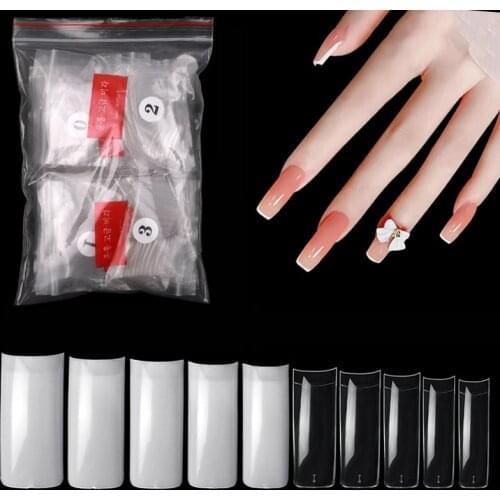 500Pcs/Bag Full Cover Fake Nail Artificial Press on Long Ballerina Clear/Natural/white False Coffin Nails Art Tips Manicure Tool
