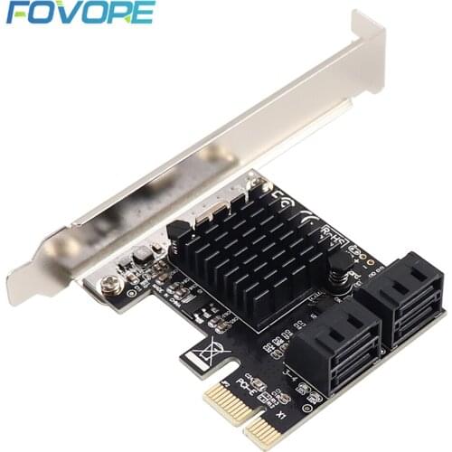 PCI-E SATA Controller 4 Port 6G PCIE to SATA3.0 Expansion Miner PCI Express Adapter Card SSD IPFS Mining Controller Adapter Card