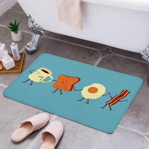 Lets All Go For Breakfast 3D Print Doormats Rectangle Non-Slip DoorMat Bedroom Kitchen Entrance Print Door rugs Dropshipping
