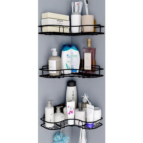 Kitchen shelf Corner wall-mounted perforated Free seasoning Storage rack Bathroom triangle corner shelf