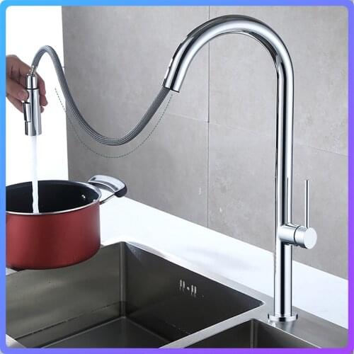 Brass Washing Faucet Extendable Nozzle Gourmet Golden faucet torneiras de cozinha grifos de cocina pull down kitchen faucet