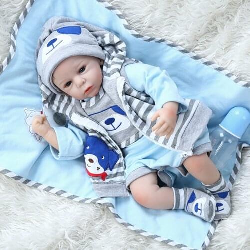 50cm baby doll toys bebe reborn boy real infant newborn silicone vinyl doll toys pop children gift toys boneca reborn