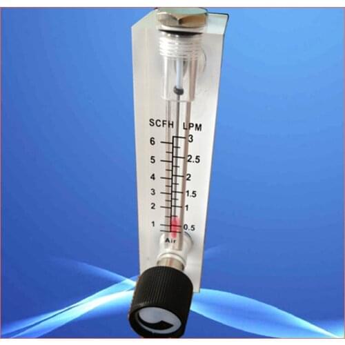 LZM-6T 0.5-3LPM/1-6SCFH panel acrylic type flowmeter(flow meter) with adjust valve brass fitting female BSP1/4" male M18*1.5
