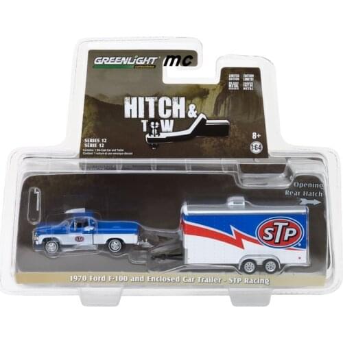 GreenLight 1:64 1970 Ford F-100 and Trailer Solid Pack 32120-A Alloy model car Metal toys for childen kids diecast gift