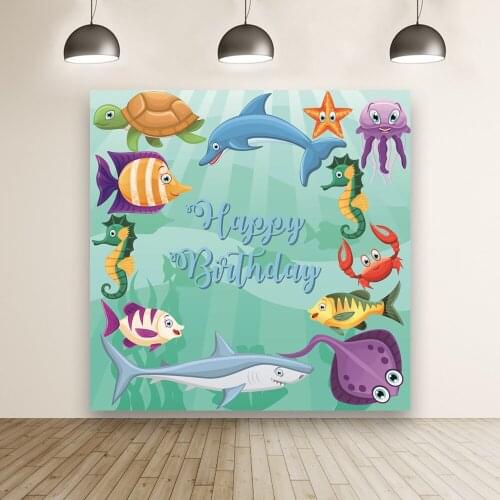 Marine Life Undersea Coral Custom Vinyl Photo Background Studio Wall Decors Cartoon Birthday Baby Shower Banner Backdrops